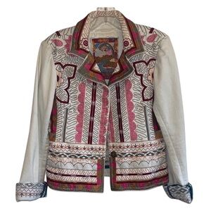 JOHNNY WAS BIYA TWO TEN TEN FIVE EMBROIDERED JACKET STATEMENT PIECE BOHO